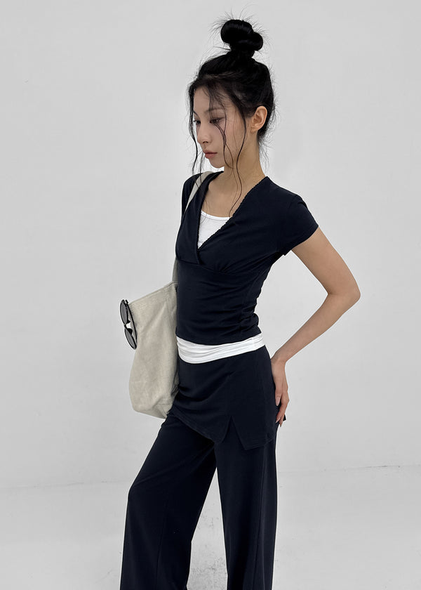 [MADE] Pompo Cooling Lace Wrap Short Sleeve Tee (Set Available)