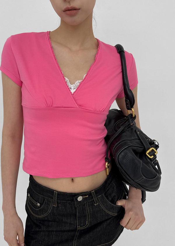 Diet V-neck Lace Sleeveless (Built-in Cap)