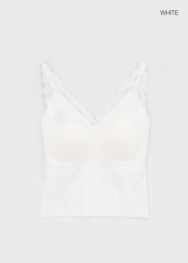 Diet V-neck Lace Sleeveless (Built-in Cap)