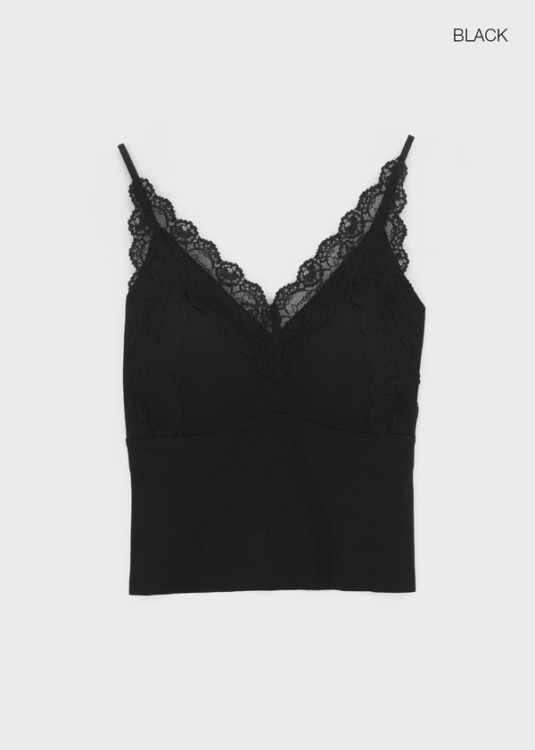 Diet V-neck Lace Sleeveless (Built-in Cap)
