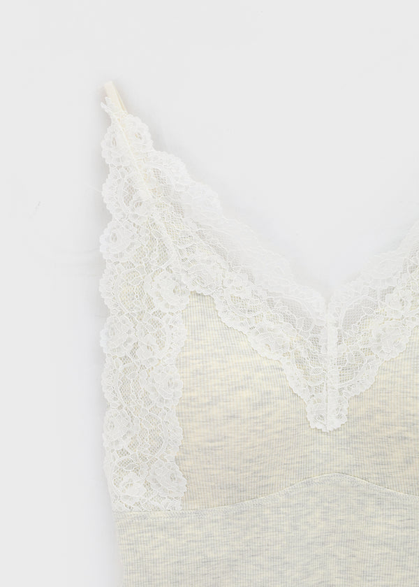 Diet V-neck Lace Sleeveless (Built-in Cap)