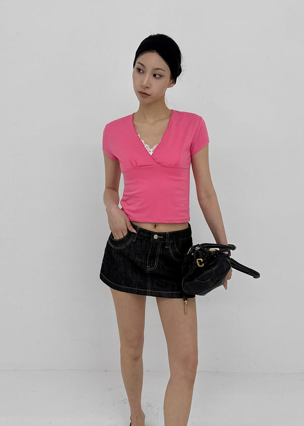 [MADE] Pompo Cooling Lace Wrap Short Sleeve Tee (Set Available)