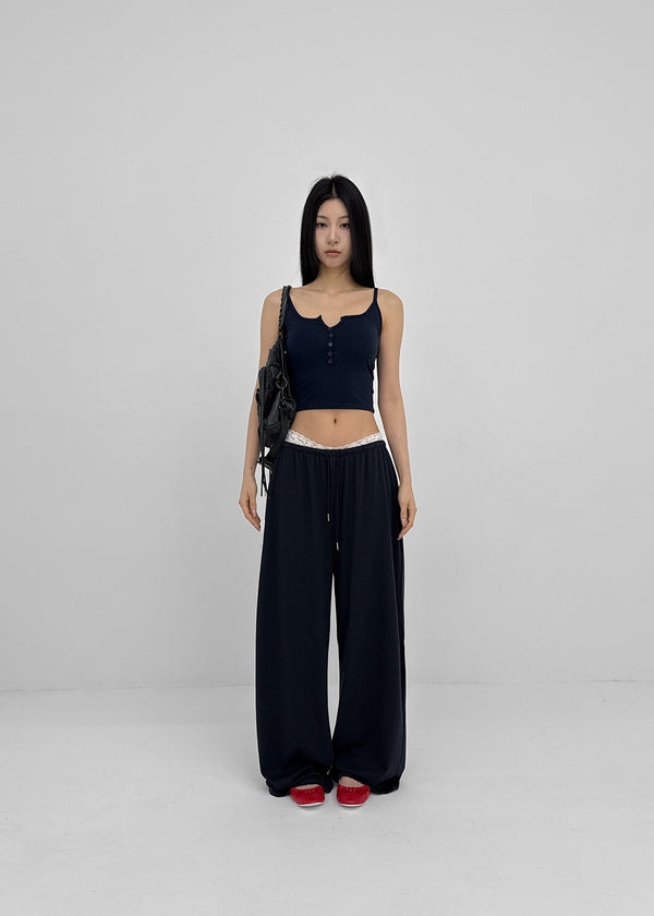 Carmen Button Crop Sleeveless (Built-in Cap)
