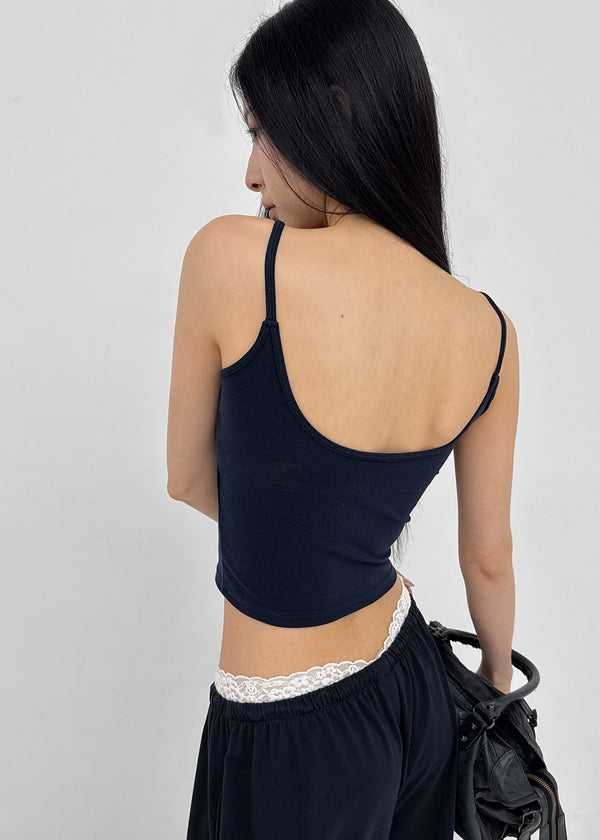 Carmen Button Crop Sleeveless (Built-in Cap)