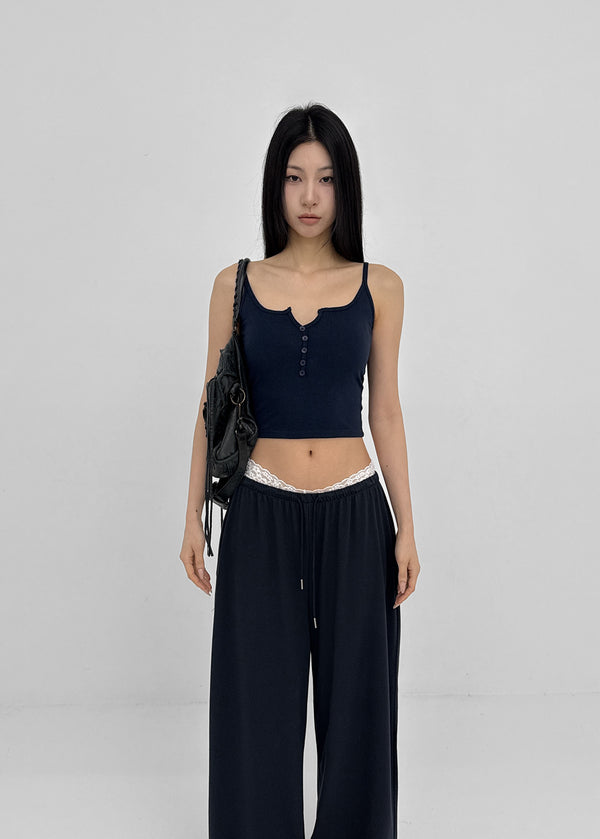 Carmen Button Crop Sleeveless (Built-in Cap)