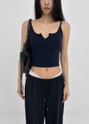 Carmen Button Crop Sleeveless (Built-in Cap)