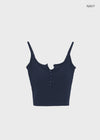Carmen Button Crop Sleeveless (Built-in Cap)