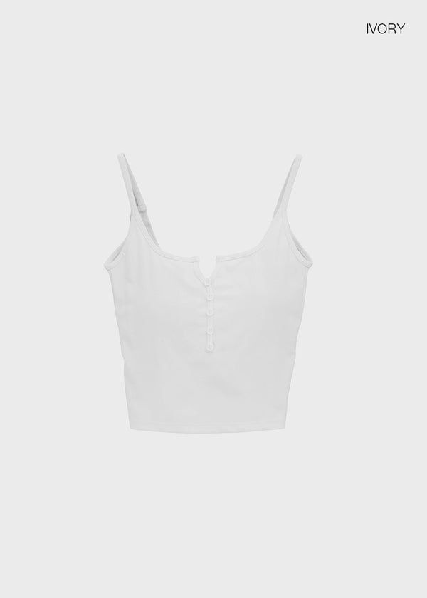 Carmen Button Crop Sleeveless (Built-in Cap)
