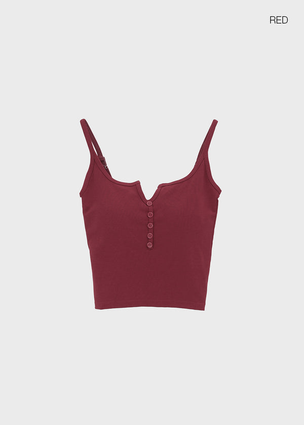 Carmen Button Crop Sleeveless (Built-in Cap)
