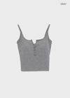 Carmen Button Crop Sleeveless (Built-in Cap)