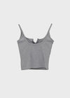 Carmen Button Crop Sleeveless (Built-in Cap)
