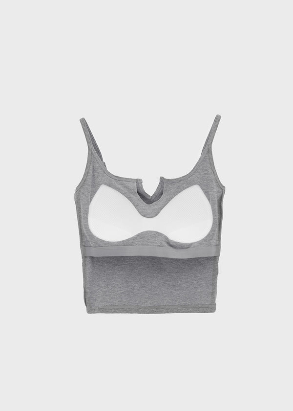 Carmen Button Crop Sleeveless (Built-in Cap)