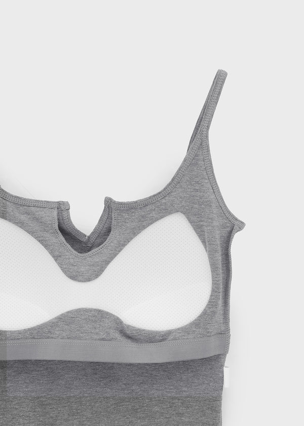Carmen Button Crop Sleeveless (Built-in Cap)
