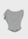 Diez Asymmetrical Off-shoulder Short Sleeve Tee