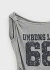 Diez Asymmetrical Off-shoulder Short Sleeve Tee