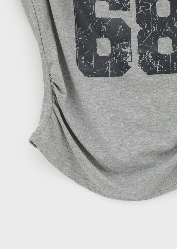 Diez Asymmetrical Off-shoulder Short Sleeve Tee