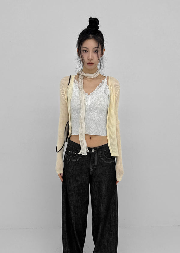 Rix V-neck Ribbed Summer Cardigan