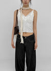 Diet V-neck Lace Sleeveless (Built-in Cap)