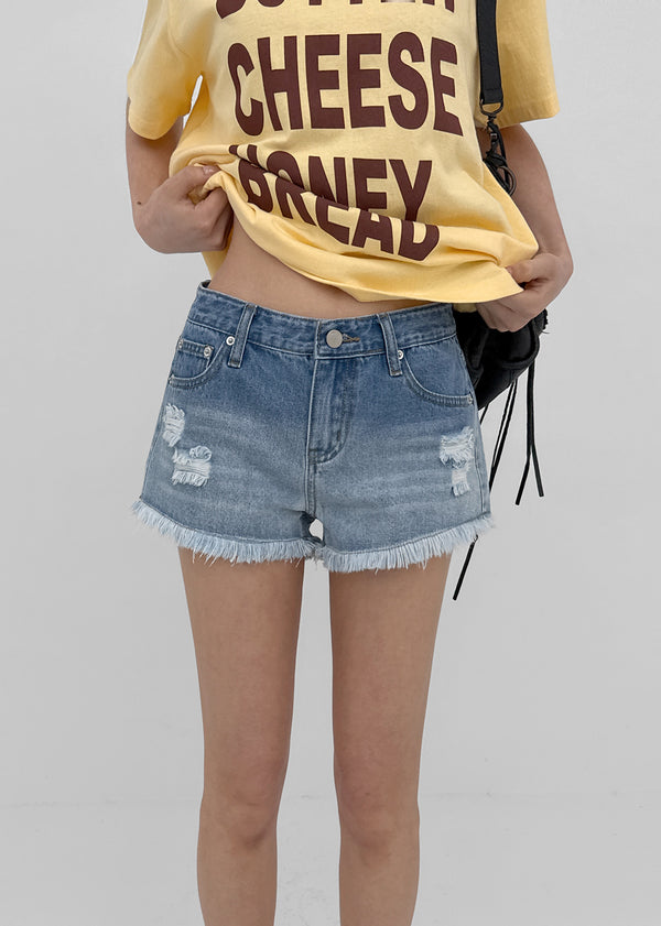 [MADE] Tata Distressed Denim Shorts
