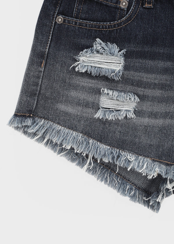 [MADE] Tata Distressed Denim Shorts