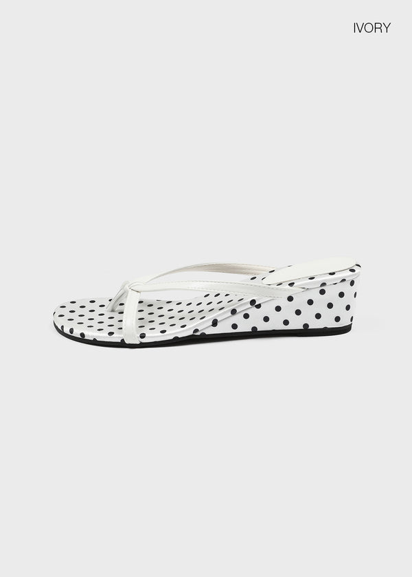 Muaze Dot Wedge Heel Flip-flops
