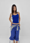 Smenly Backless Ribbed Sleeveless (Built-in Cap)
