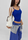 Smenly Backless Ribbed Sleeveless (Built-in Cap)