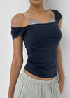 [MADE] Daychi Square Neck Cap Sleeve Short Sleeve Top