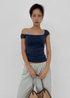 [MADE] Daychi Square Neck Cap Sleeve Short Sleeve Top