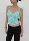 Riviera Dot Lace Sleeveless (Built-in Cap)