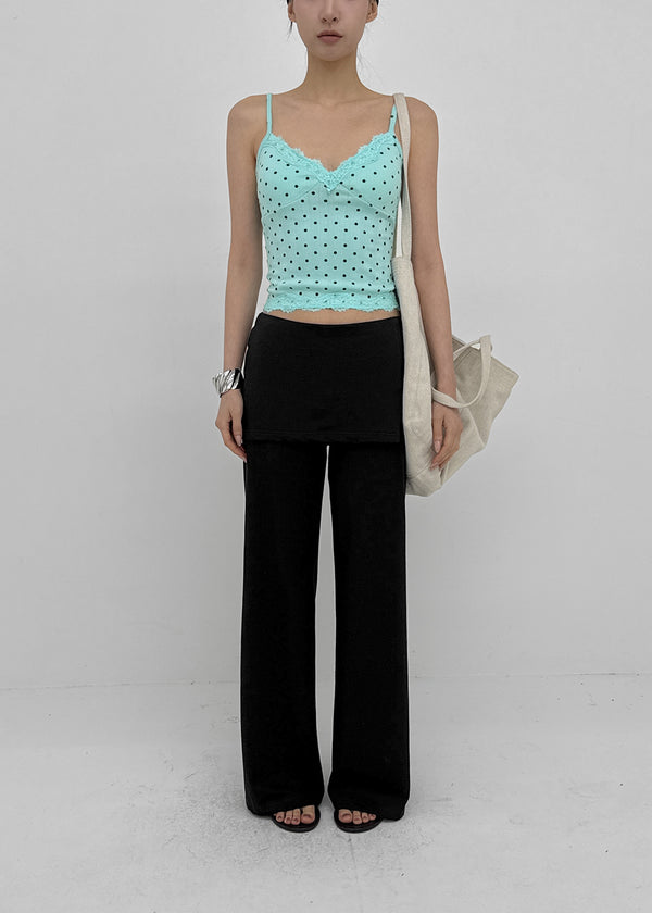 Riviera Dot Lace Sleeveless (Built-in Cap)