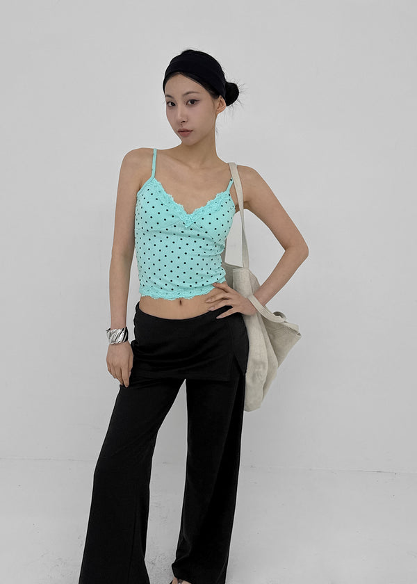 Riviera Dot Lace Sleeveless (Built-in Cap)