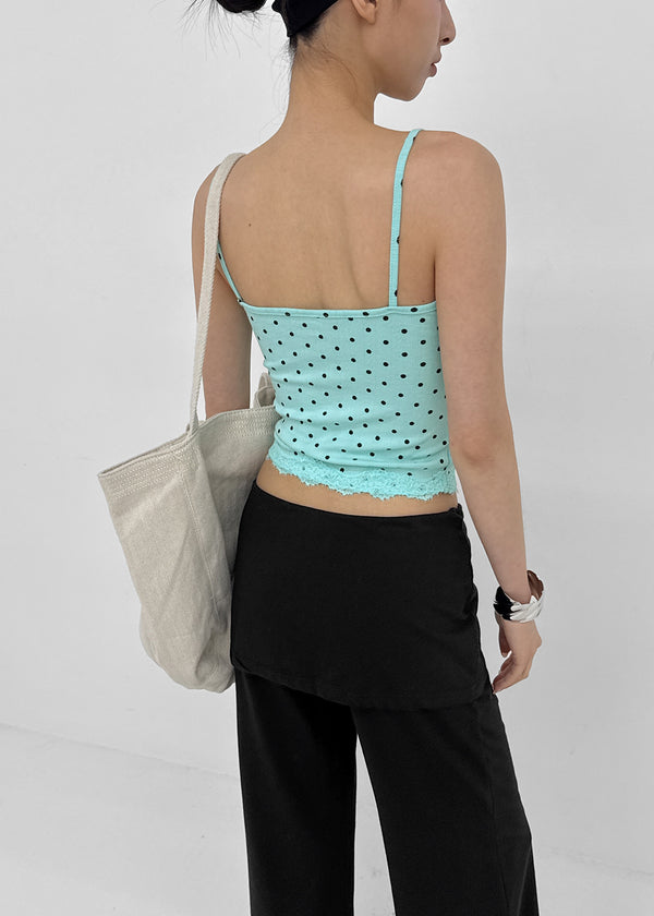Riviera Dot Lace Sleeveless (Built-in Cap)