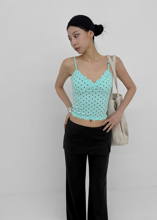 Riviera Dot Lace Sleeveless (Built-in Cap)