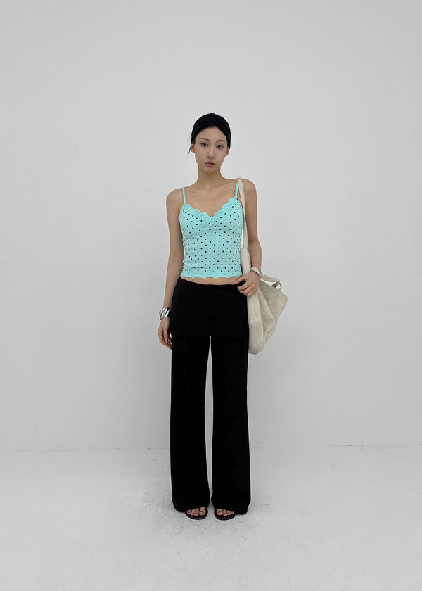 Riviera Dot Lace Sleeveless (Built-in Cap)