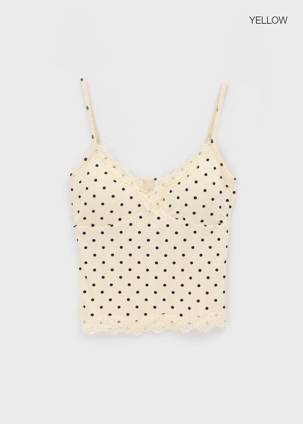 Riviera Dot Lace Sleeveless (Built-in Cap)