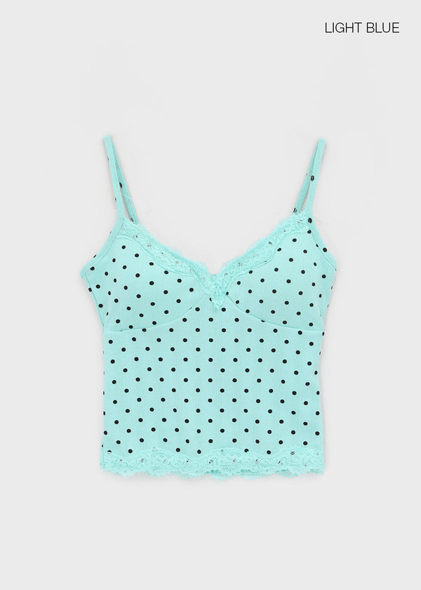 Riviera Dot Lace Sleeveless (Built-in Cap)