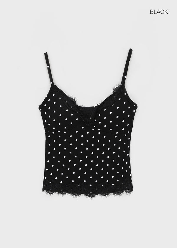 Riviera Dot Lace Sleeveless (Built-in Cap)