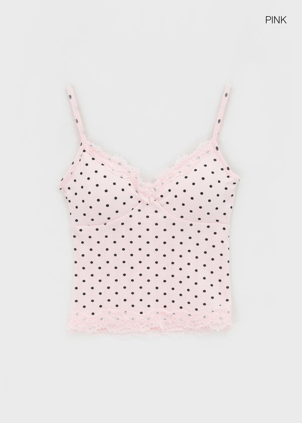 Riviera Dot Lace Sleeveless (Built-in Cap)