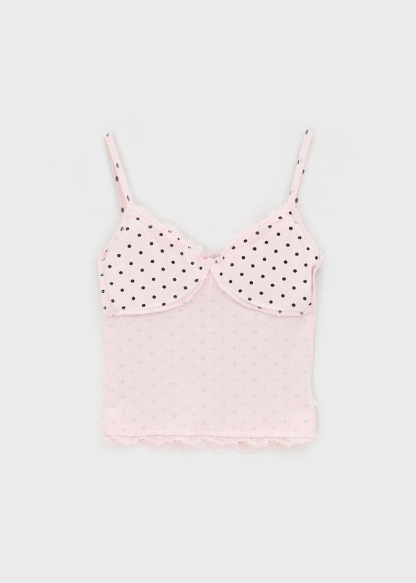 Riviera Dot Lace Sleeveless (Built-in Cap)