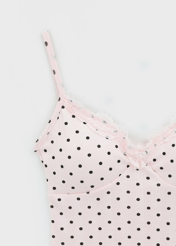 Riviera Dot Lace Sleeveless (Built-in Cap)