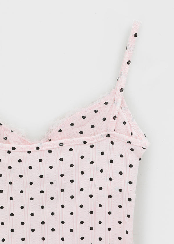 Riviera Dot Lace Sleeveless (Built-in Cap)