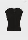 [MADE] Yuti Keyhole Cap Sleeve Short Sleeve Knit Top
