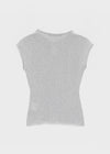 [MADE] Yuti Keyhole Cap Sleeve Short Sleeve Knit Top