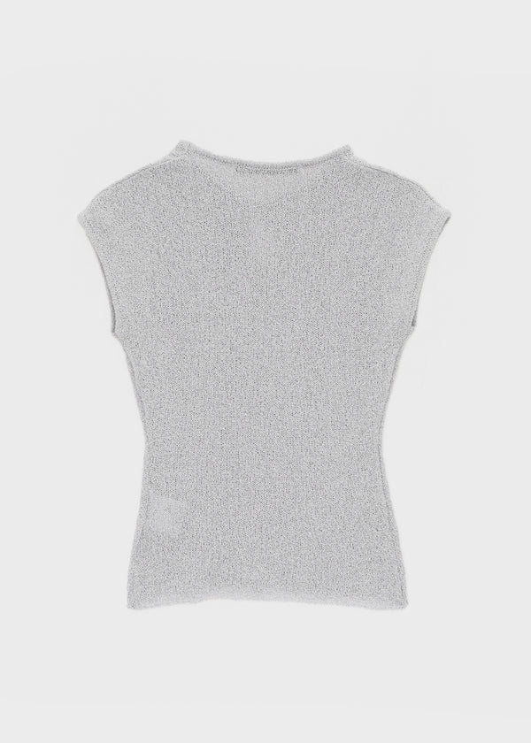 [MADE] Yuti Keyhole Cap Sleeve Short Sleeve Knit Top