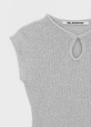 [MADE] Yuti Keyhole Cap Sleeve Short Sleeve Knit Top