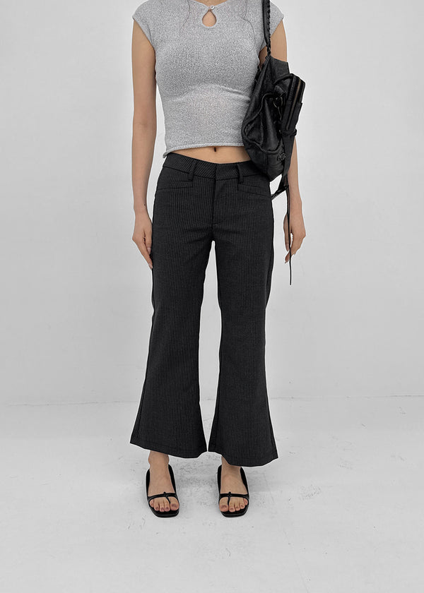 Quartz Striped Cropped Capri Pants