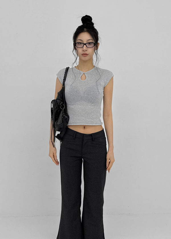 Quartz Striped Cropped Capri Pants