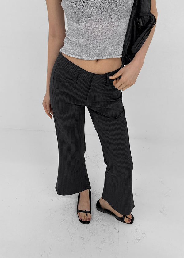 Quartz Striped Cropped Capri Pants