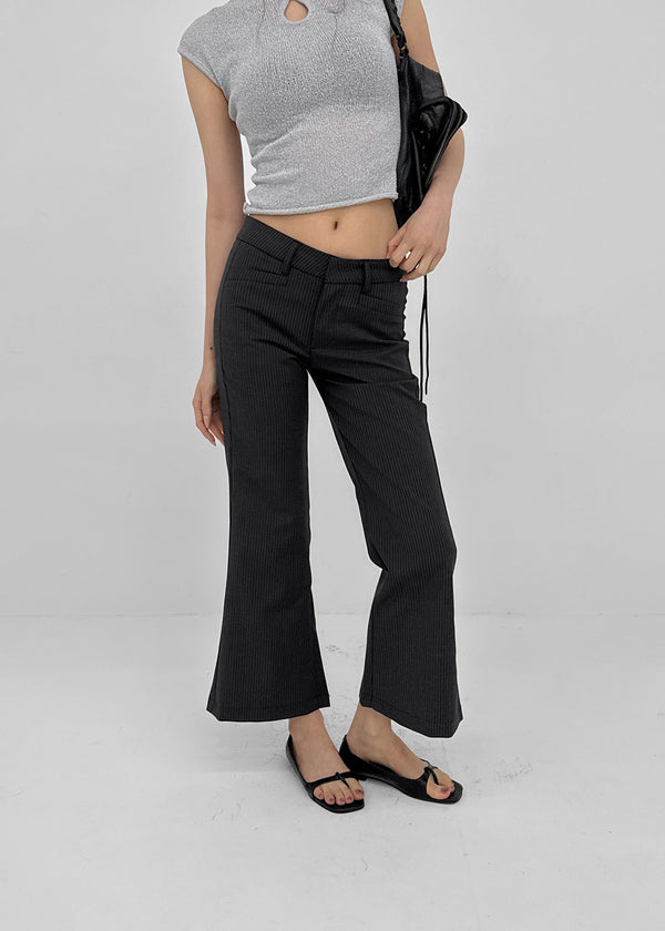Quartz Striped Cropped Capri Pants